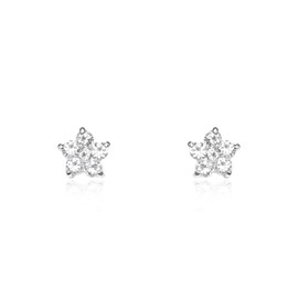 Children's Cubic Zirconia Stud Earrings – White Gold