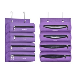 Zipper Bag Organizer Compatible with Gallon, Quart, Sandwich & Snack Food Storage Bag, Kitchen Plastic Bag Storage Organizer for Kitchen RV Camper (Purple)
