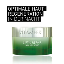 VITAMEER® Regenerating night cream, vegan, with sea active ingredients, "rejuvenates" the cells by up to 11 years, perfect against wrinkles, for plumper and firmer skin, top for skin regeneration