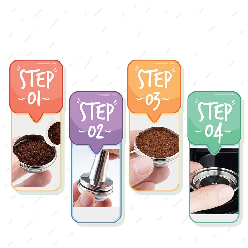 Sesama Reusable Coffee Capsules Pods for Nespresso VertuoPlus Vertuoline Series