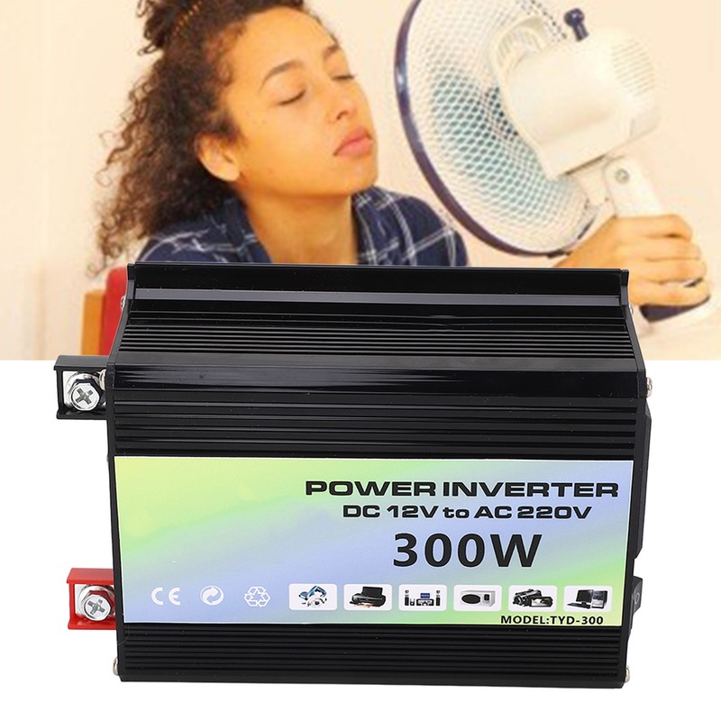 Power Inverter 300W 1 Universal Socket 2 USB Port Smart