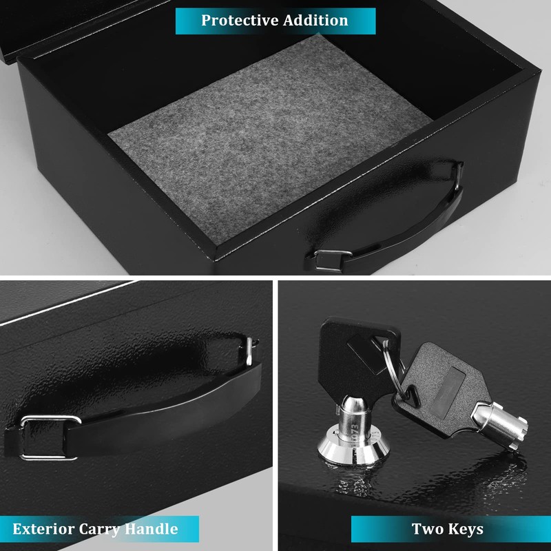 Dalmbox Portable Metal Safe Box with Key Lock - Fire