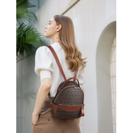 VANSARTO Mini Backpack Purse for Women Multi Pocket Small Backpacks Ladies Convertible Shoulder Handbags Designer Travel Backpack with Wide Strap, Coffee/Brown