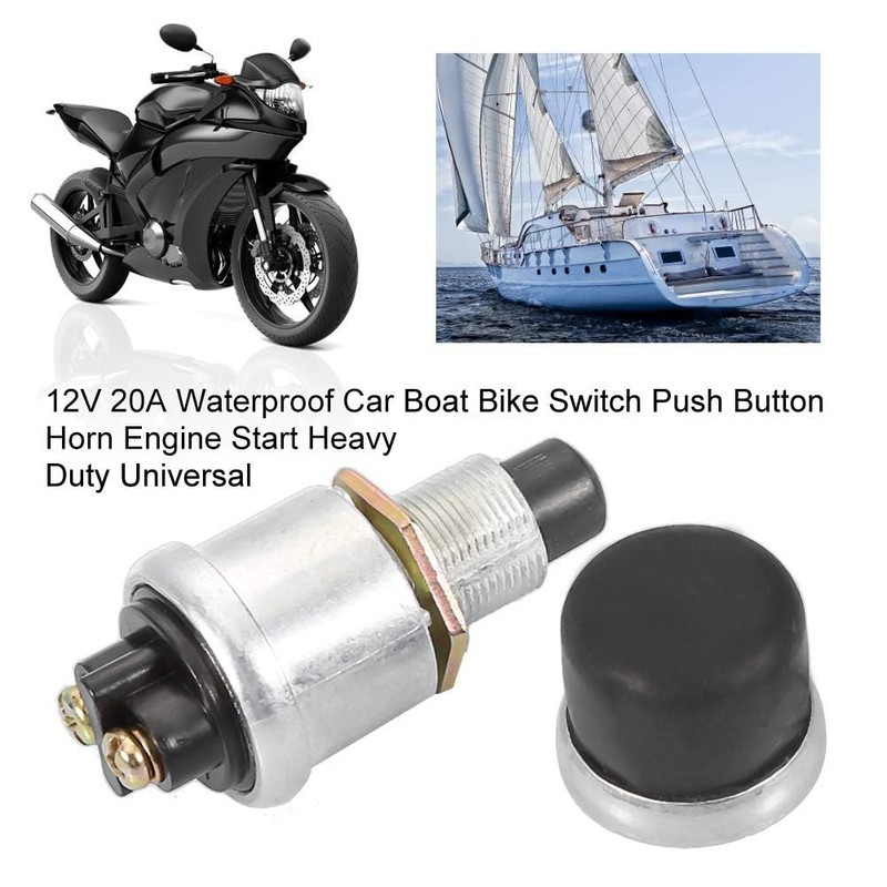 Longzhuo Horn Engine Start Switch SPST Push Button Starter Waterproof