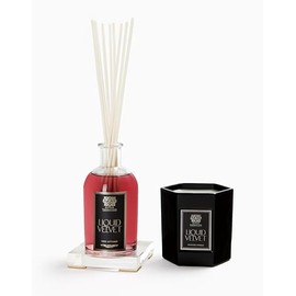 Antica Farmacista Acrylic Home Ambiance Gift Set - Luxury Scented Candle (9 oz), Reed Diffuser (8.4 fl oz) & Acrylic Tray - Home Decor Gift Box - Liquid Velvet