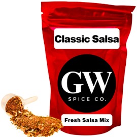 Fresh Salsa Seasoning Mix by GW Spice Co. – Mild Dry Salsa Packets for Homemade Salsas, Canning, & Dip – Makes 8 Pints of Mild Fresh Salsas – Versatile Meat Seasoning & Rub