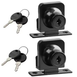 2 Pcs Single Swing Glass Cabinet Lock,Safety Lock,Zinc Alloy Glass Door Locks Display Cabinet Replacement Locks for 5-8mm Glass Door,Black,Single Glass Lock 407