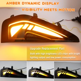 ZDEERAOTO LED Front Fender LED Side Marker Lights Sequential Amber Turn Signal Lamp Kit for Dodge RAM TRX 2021 2022 2023 2024 Pickup Truck,Smoked DRL Lens Side Bumper Marker Lamps,2pcs