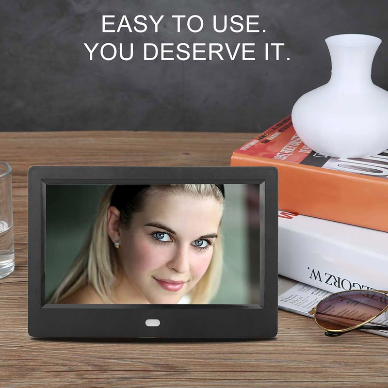 7" HD LED Screen Digital Photo Frame Alarm Clock MP3/4