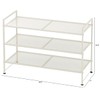 Simple Houseware 3-Tier Stackable Mesh Shoe Rack, White