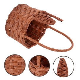 BUGUUYO Woven Bunny Ear Decorative Storage Basket Cute Portable Organizer for Eggs Items Rustic Style Material for Easter Celebrations and Home Decor