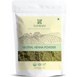 SAMYAM Neutral Henna Powder/COLORLESS Henna/Cassia Henna - 1Kg Pack | Natural Hair Conditioner, PPD and Chemical Free
