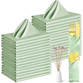 Stoffservietten - 50 Stück Wiederverwendbare Stoffservietten, weich und bequem -Abwaschbare Servietten Tischdekoration für Hochzeit Geburtstag Party Küche Cafe Restaurant (Grün, 43 x 43cm)