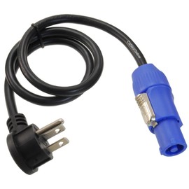 CablesOnline, 2ft Right-Angle 16-AWG Stage Lighting Fixture 3-Prong NEMA 5-15P to Powercon-Compatible AC Power Cable, PC-K602R