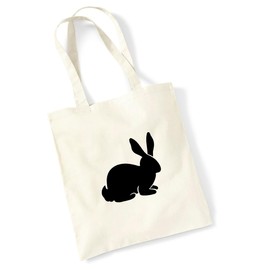 huuraa Jute Bag Rabbit Silhouette Gift Bag 10 Litres Cotton Rabbit Gift Idea, natural, Unit size