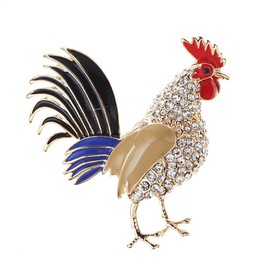 Rhinestone Rooster Brooches for Women Men Cute Rooster Animal Lapel Pin Brooch for Clothing Bag Scarf Hat Lapel Pins Accessories Jewelry