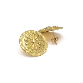 Vlnet Vestopazzo Ohrstecker Design Blume aus recyceltem Messing Durchmesser 2,5 cm Nickel getestet Handwerk., Taglia unica, Messing, Kein Edelstein