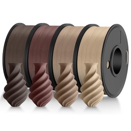 JAYO Wood PLA Filament 1.75mm, 3D Printer Filament Bundle, 15% Real Wood Fibers Added, 250g Spool, 4 Rolls, 1kg in Total