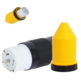 50 AMP Twist Lock Plug Female with Protective Cover, LL550C 50 AMP Generator Connector, CS6364 Generator Cord Cap 125 Volt//250 Volt Generator Plug