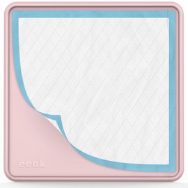 Pee Pad Tray Holder for Dogs - No Spill Raised Lip High Edge Silicone Mat, Extra Thick and Non-Slip for Indoor Floor Protection, Fits Up to 22 x 22 in. Square Potty Training Pads (Small, Pink) | eenk