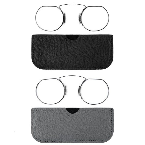 REAVEE 2 Pack Small Armless Reading Glasses for Men Women,