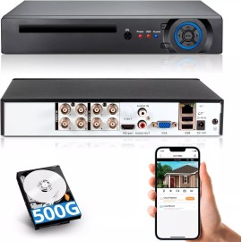 KERUI 8CH H.265+ 5MP Lite DVR 1080P Outdoor CCTV Home Security Camera System Kit - 8CH 5MP DVR-500G HDD