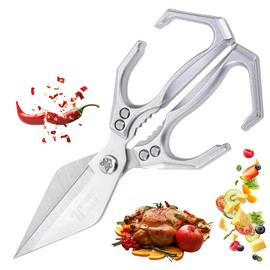 Kitchen Shears,Multifunctional Heavy-Duty Kitchen Shears,Japanese High-Carbon Steel Culinary Shears for Chicken, Meat, Seafood, Bone Cutting(Silver)