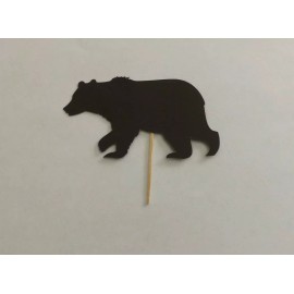 Unbranded Lot of 12 Bear Cupcake Toppers! (Black)