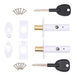 Door Mortice Rack Bolts | White | Pack of 2 + 2 Star Keys