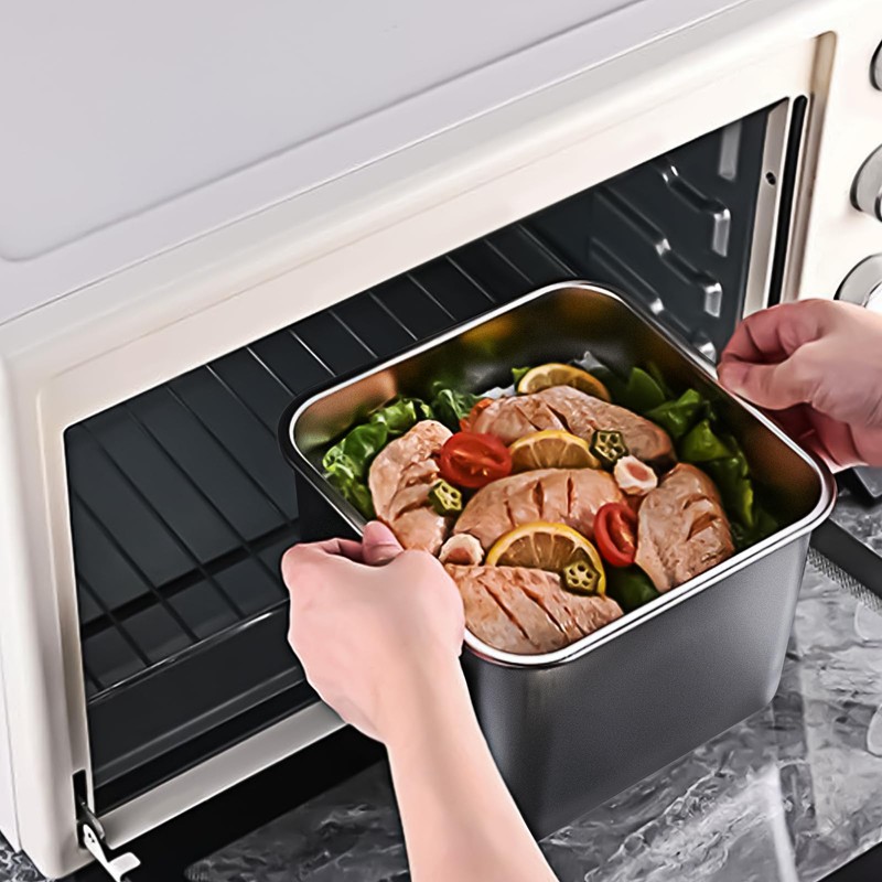 Linkidea 3 Pcs Stainless Steel Food Storage Containers Set, Metal