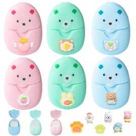 Soap Sheets, 6 Boxes Travel Soap for On the Go Paper Soap Paper Soap Paper Portable Soap Sheets Mini Soap Paper Set Suitable for Camping, School, Hiking