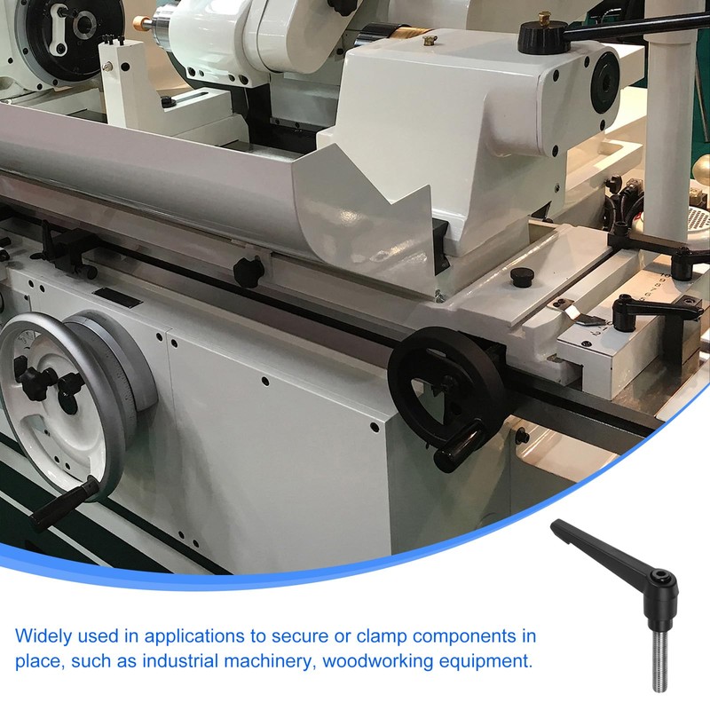 sourcing map 2pcs Clamping Lever Handles, M10 x 40mm 304