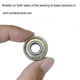 Tonmp 100 PCS 608-ZZ Ball Bearing - Double Metal Sealed Shielded Miniature Deep Groove Bearings for Furniture Wheel,Skateboards, Inline Skates, Scooters, Roller Blade Skates (8mm x 22mm x 7mm)