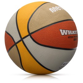 meteor - What's Up Kids' Basketball – Soft Ball for Children Aged 4–8, Ideal for Training and Outdoor Play - Abrasion Resistant, Non-slip Surface - Size 5 - Colour: Orange/Beige