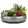 MyGift Macetero Redondo de Metal galvanizado en Color Plateado Mide