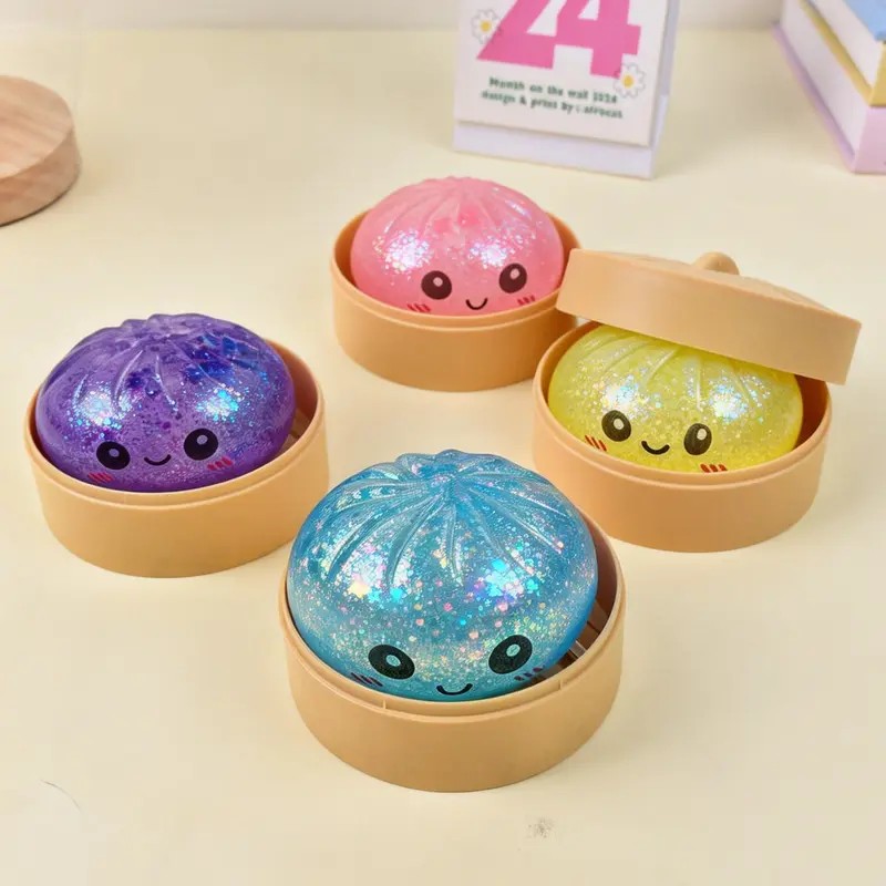 Expressive Dumpling Squishy Blind Box, Soft TPR Sensory Fidget Squeeze