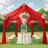 ROMANKAS Ceiling Drapes for Weddings Red Sheer Draping Fabric 5x15FT