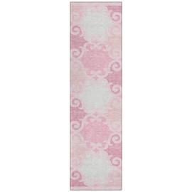 Addison Rugs Chantille ACN883 Pink 2'3" x 7'6" Indoor/Outdoor Hallway Runner Rug, Machine Washable, Stain Resistant, Easy Clean, Non Shedding, for Kitchen, Bathroom, Laundry and Bedroom