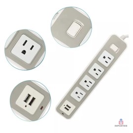 Importeek Multicontacto Supresor Picos Barra Escritorio Cargador Usb