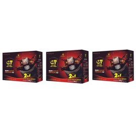 3 Packs - Instant Black Coffee with Sugar - Ca Phe Den Hoa Tan - 15 Bags per Box