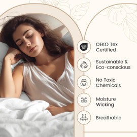 Pillow Cases Set of 2, Cooling Pillowcases Standard Size Set of 2, 800 Tc Egyptian Cotton- Semolina