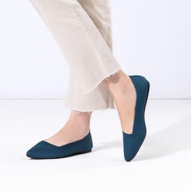 BEJINASH - Zapatos planos de vestir para mujer, color negro, con punta puntiaguda, cómodos, para mujer, ligeros, verde azulado, 26 cm