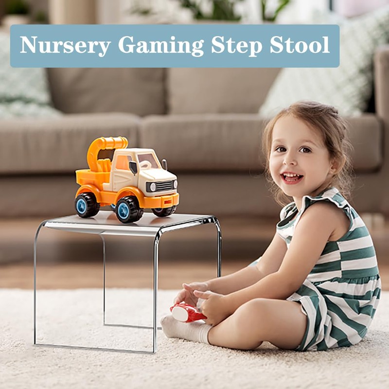 Tmoicer Kids' Step Stool 9'' Acrylic Transparent Step Stool Strong