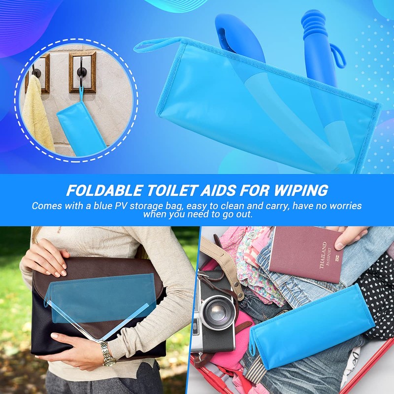Jhua Foldable Butt Wiper Tool for Women Men Toilet Aids