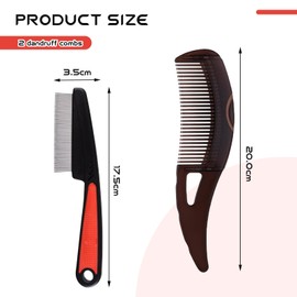 TELAIN Pack of 2 Dandruff Combs for Adults and Children, Energy Massage Scab Comb, Effective Cleaning and Scalp Massage, Easy to Clean