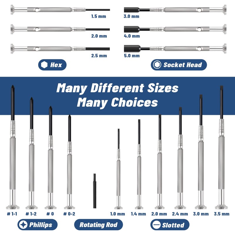 16PCS Mini Precision Screwdriver Set, XAQISHIRE Small Screwdriver Kit with