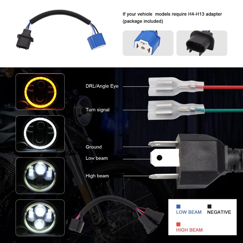 5.75 inch LED Headlight Motorcycle Projector Headlamp Super Wide Angle