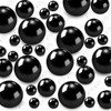 Cusmation 120 PCS 8/14/20mm Floating Beads for Centerpiece, Black Decorative