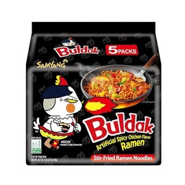 Samyang Buldak Hot Spicy Chicken Ramen Noodle, Various Flavors Instant Food - Flavor: Original Flavor, Package: 5 Packs