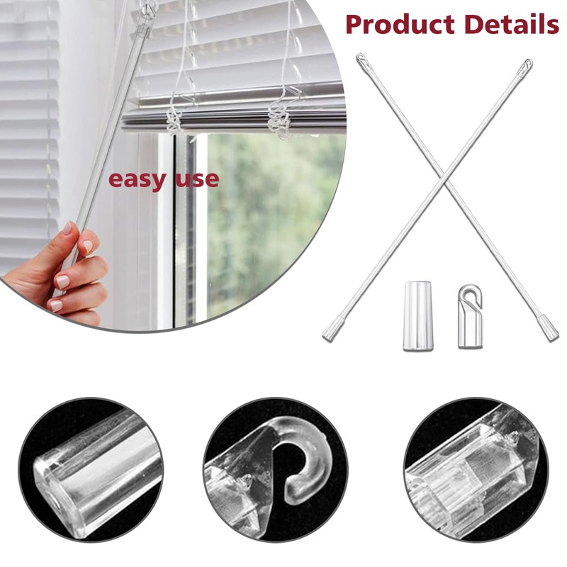 12 Inch Window Blind Tilt Rod, Vertical Blind Wand Control,
